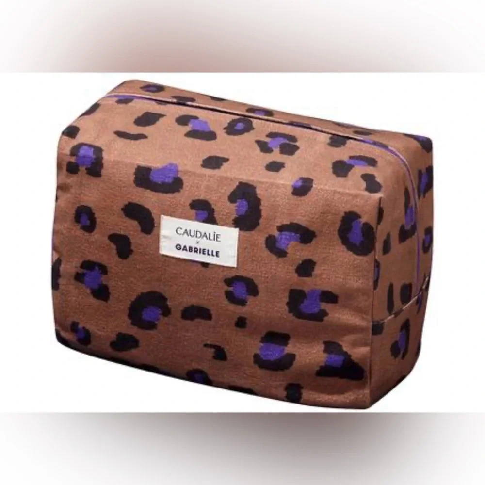 NWT - CAUDALIE x GABRIELLE | Leopard Print Cosmetic Bag - Picture 2 of 9